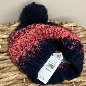 🆕 GAP Kids Dark Blue and Coral Knit Beanie! 💥
